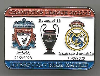 Badge Champions League 2022-23 Last 16 Liverpool Real Madrid